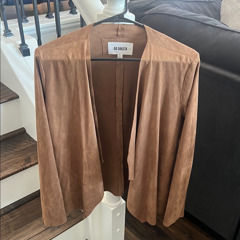 BB Dakota Women's Brown Open-Front Blazer
